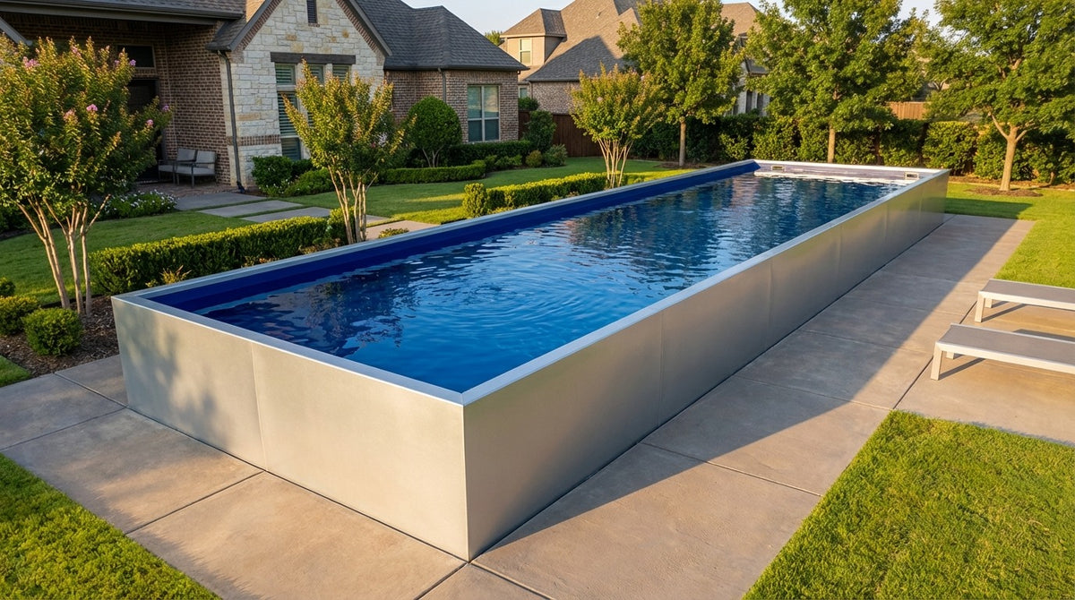 12 x 52 Platinum Silver Deep Sea Blue Architectural Pool