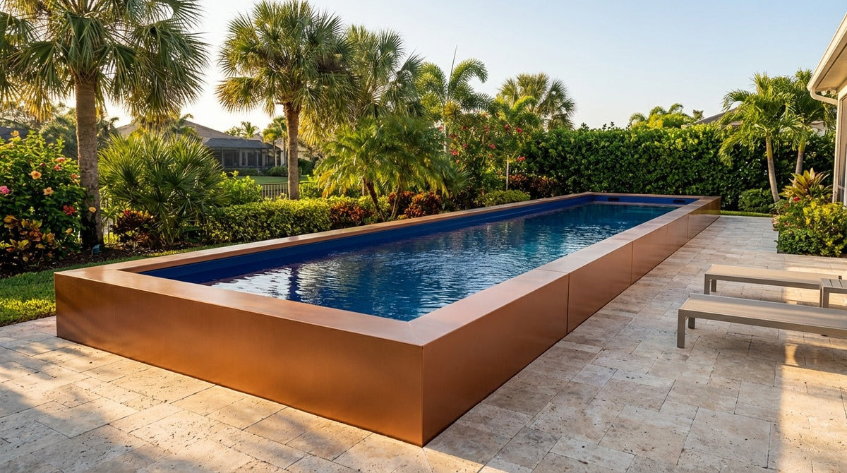12 x 56 Espresso Copper Deep Sea Blue Architectural Pool
