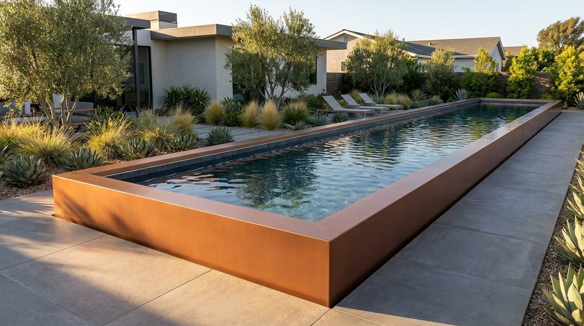 12 x 56 Espresso Copper Titanium Stone Architectural Pool