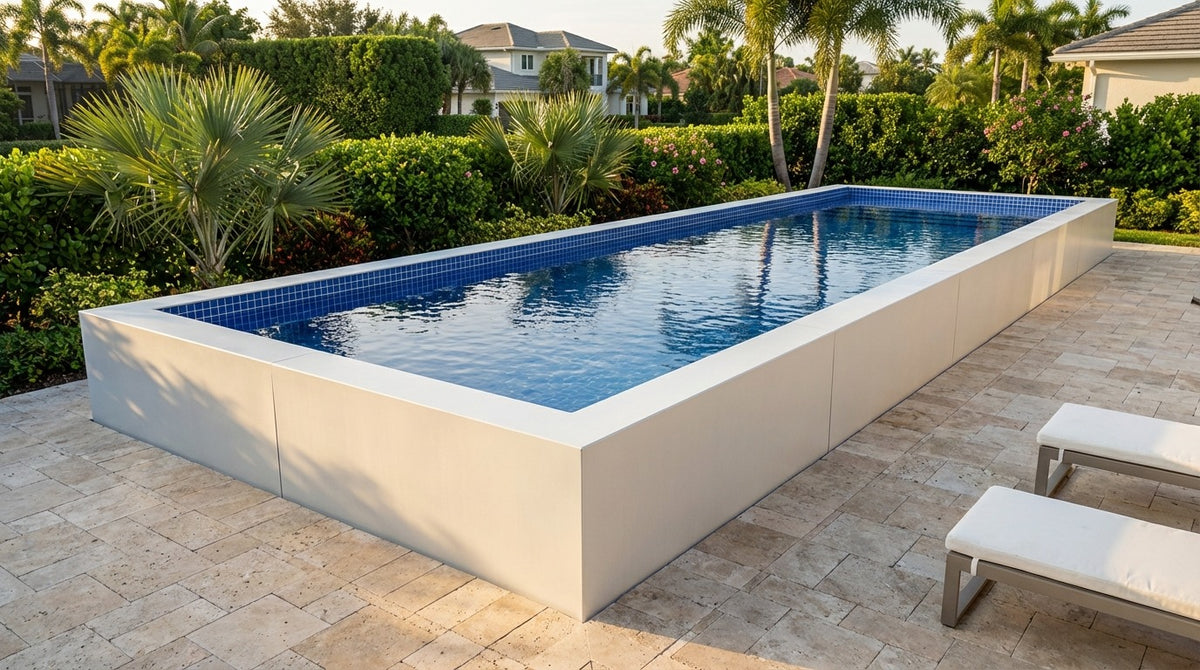 12 x 56 Alpine White Blue Matrix Architectural Pool