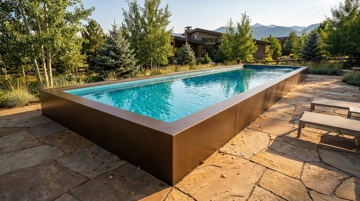 12 x 60 Canyon Bronze Blue Topaz Architectural Pool