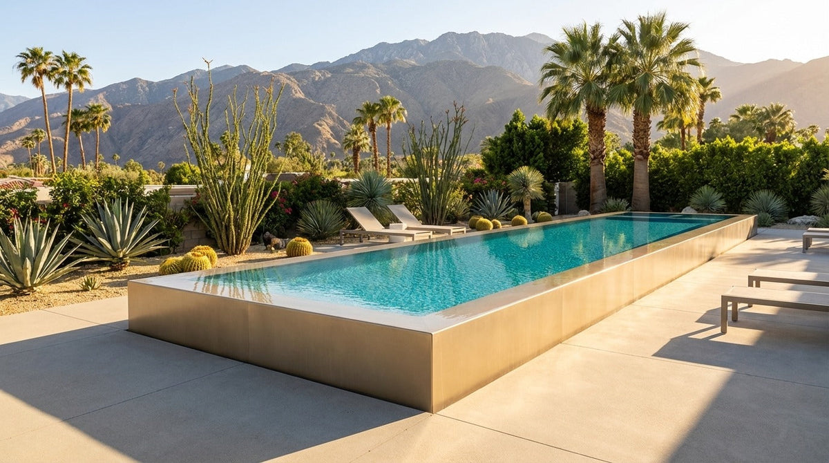 12 x 60 Champagne Mist Blue Topaz Architectural Pool
