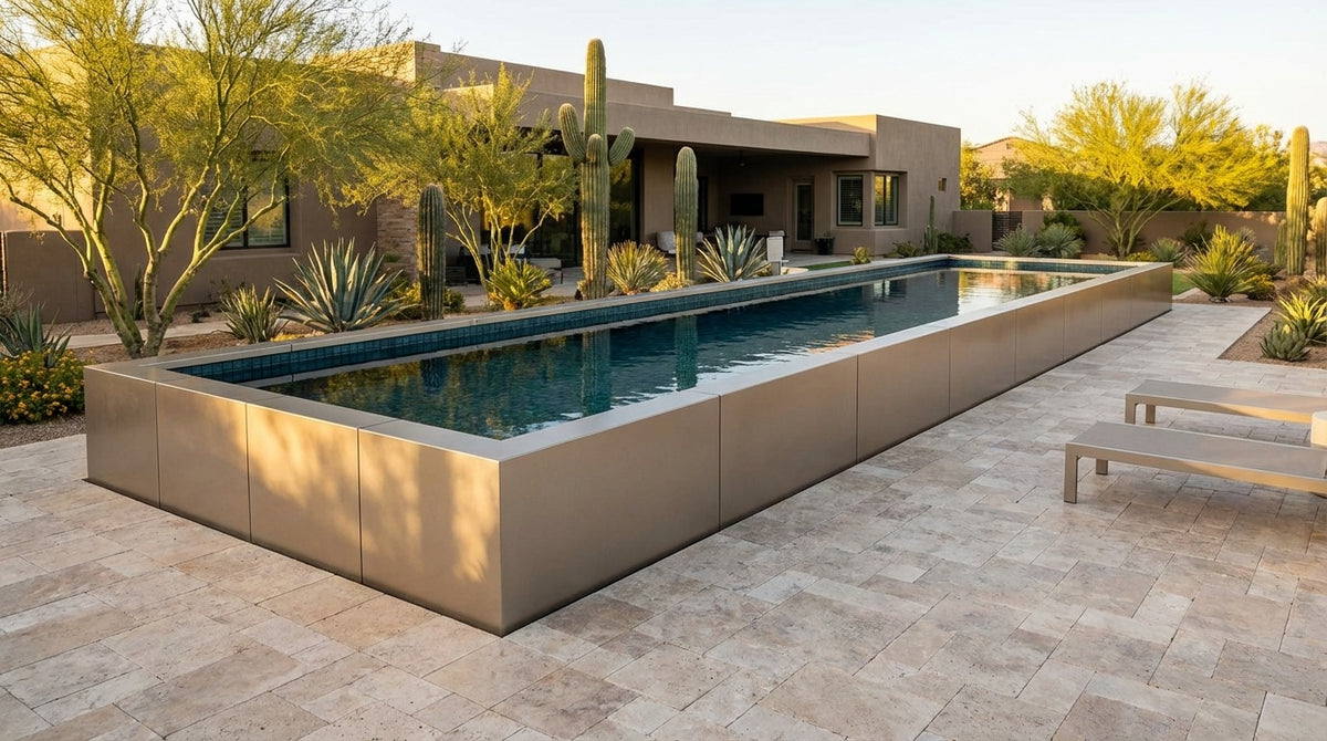 12 x 60 Champagne Mist Black Sapphire Architectural Pool