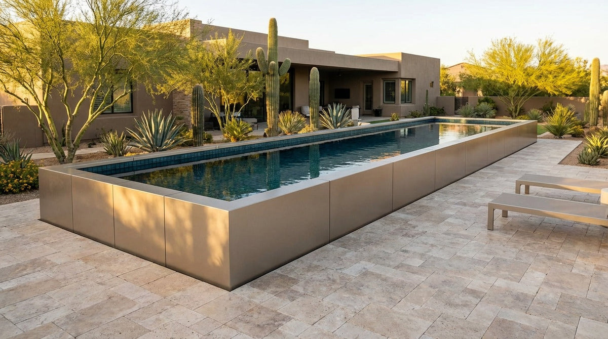 12 x 60 Champagne Mist Black Sapphire Architectural Pool