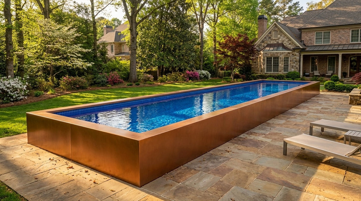 12 x 60 Espresso Copper Blue Matrix Architectural Pool