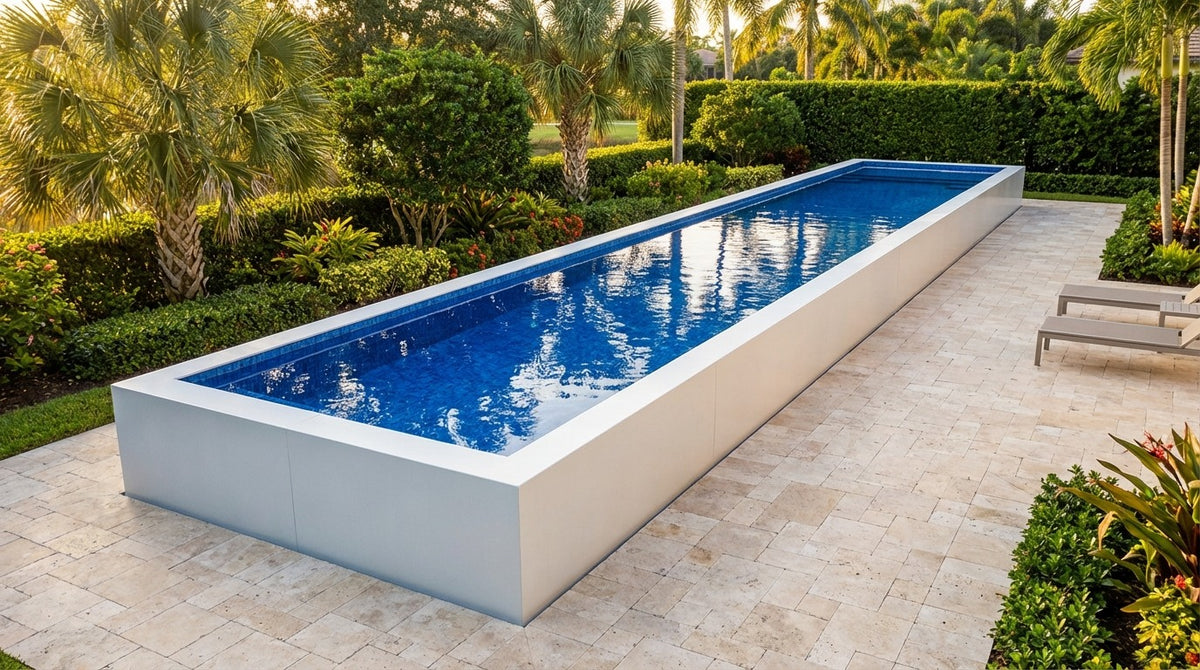 12 x 60 Alpine White Blue Matrix Architectural Pool