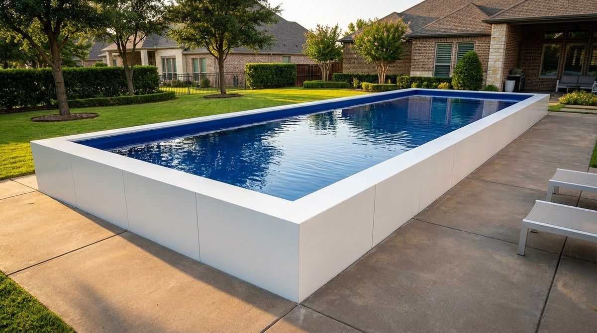 12 x 60 Alpine White Deep Sea Blue Architectural Pool