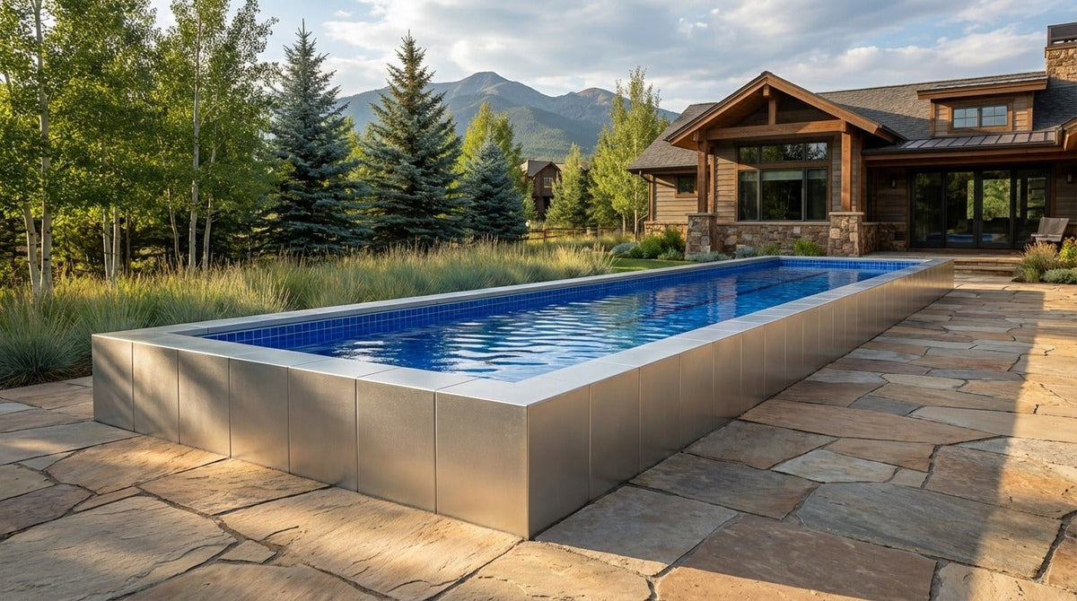 12 x 60 Platinum Silver Blue Matrix Architectural Pool
