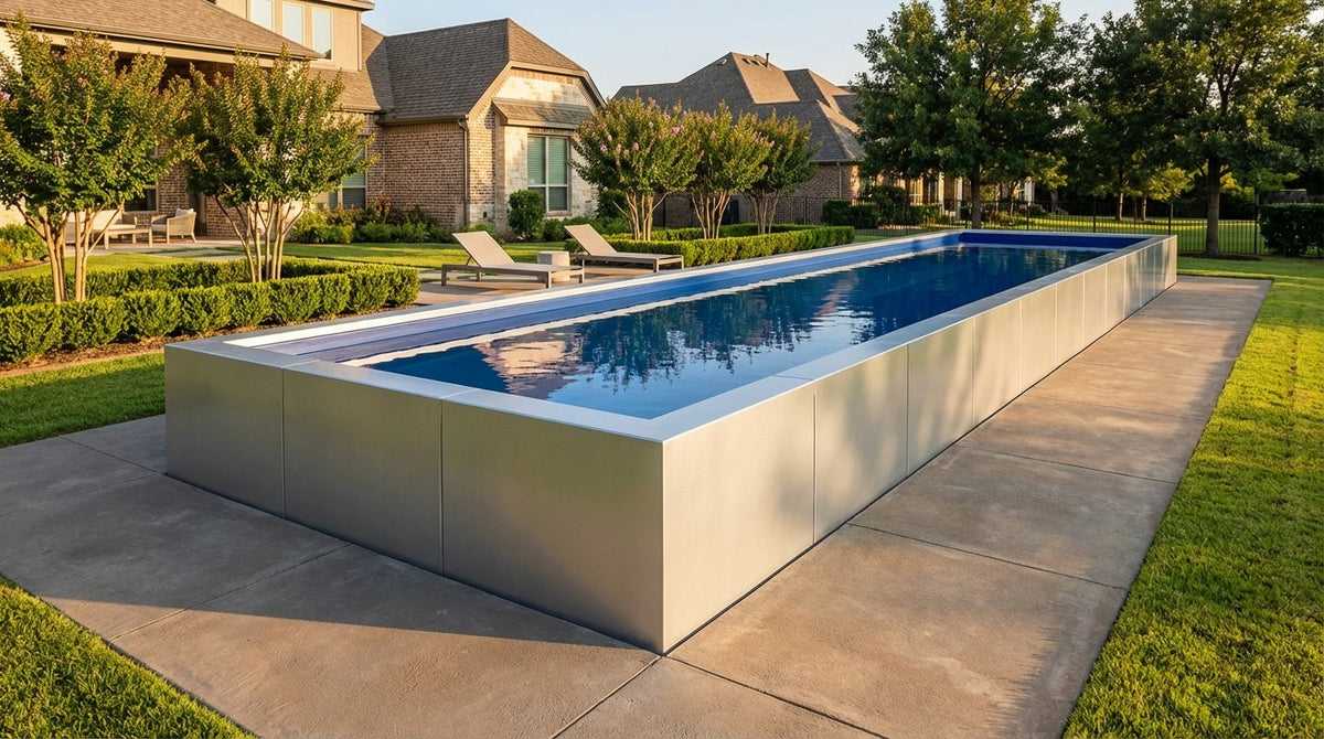 12 x 60 Platinum Silver Deep Sea Blue Architectural Pool