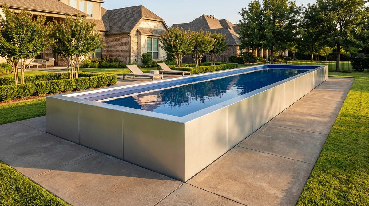 12 x 60 Platinum Silver Deep Sea Blue Architectural Pool