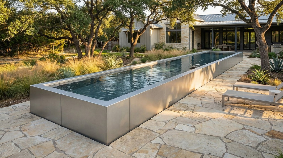 12 x 60 Platinum Silver Titanium Stone Architectural Pool