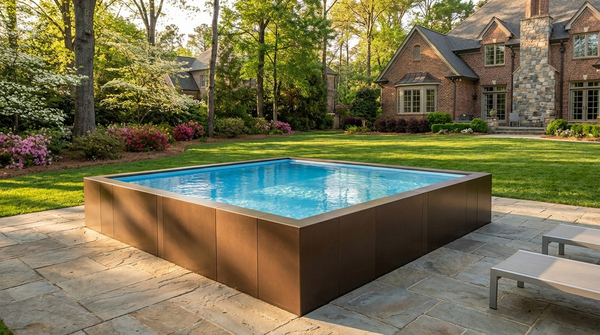 16 x 16 Canyon Bronze Aqua Blue Architectural Pool