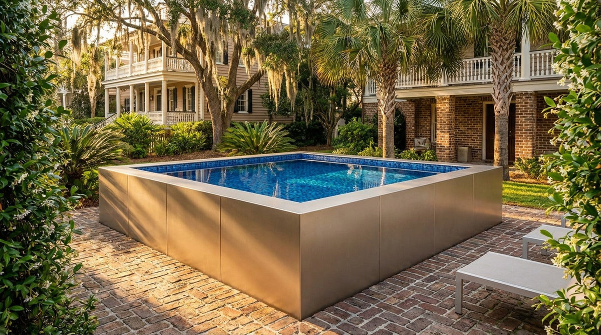 16 x 16 Champagne Mist Mystic Blue Architectural Pool
