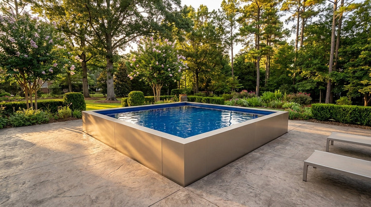 16 x 16 Champagne Mist Deep Sea Blue Architectural Pool