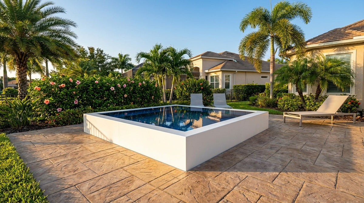 16 x 16 Alpine White Deep Sea Blue Architectural Pool
