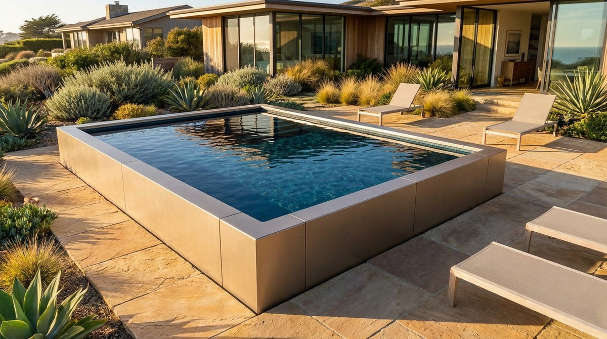 16 x 20 Champagne Mist Black Sapphire Architectural Pool