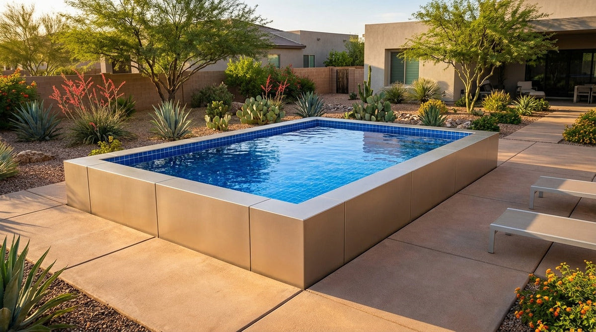 16 x 20 Champagne Mist Blue Matrix Architectural Pool