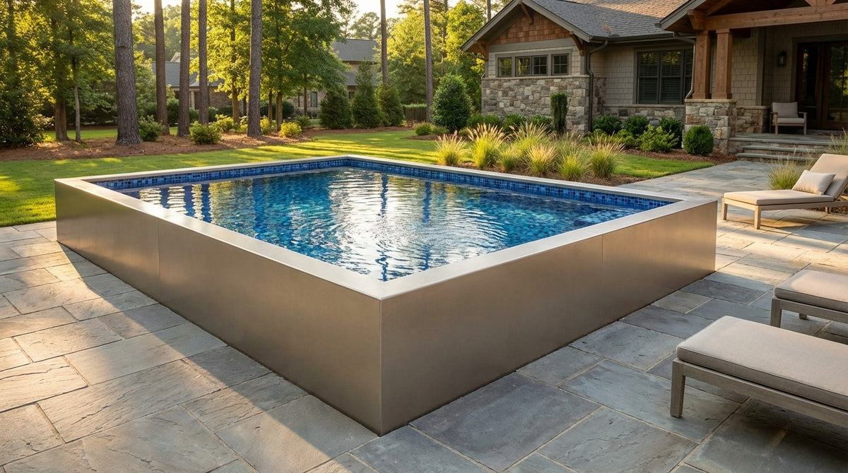 16 x 20 Champagne Mist Mystic Blue Architectural Pool