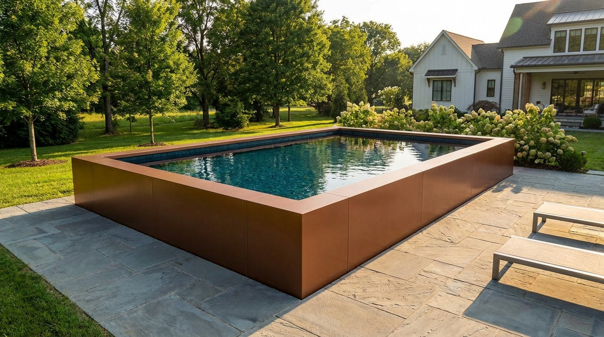 16 x 20 Espresso Copper Black Sapphire Architectural Pool