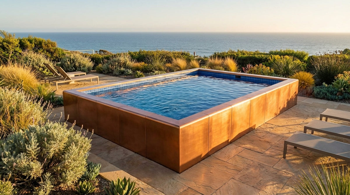 16 x 20 Espresso Copper Blue Matrix Architectural Pool