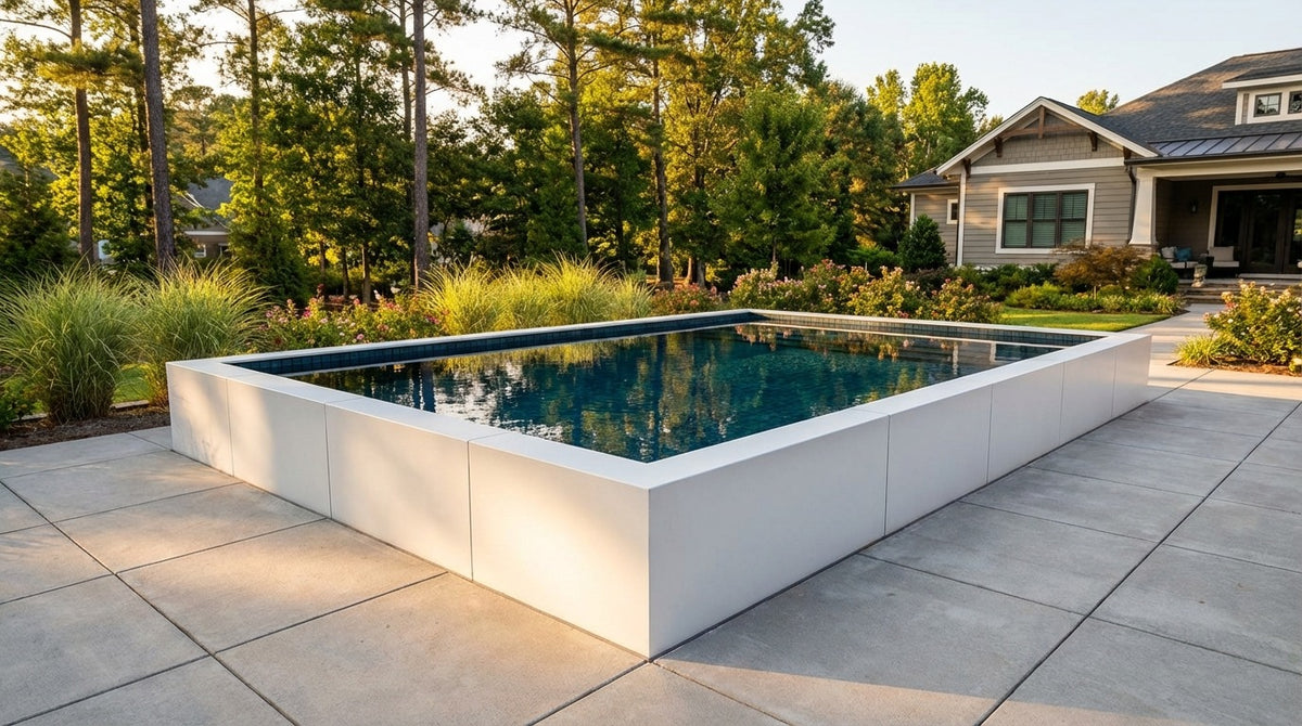 16 x 20 Alpine White Black Sapphire Architectural Pool