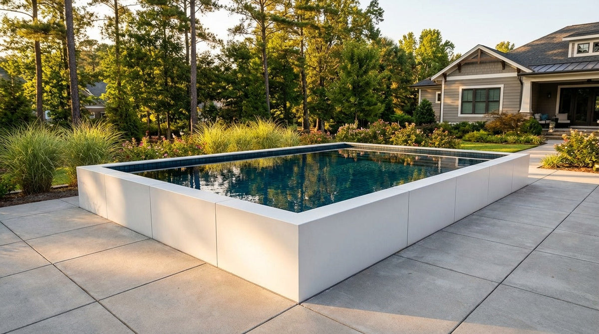 16 x 20 Alpine White Black Sapphire Architectural Pool