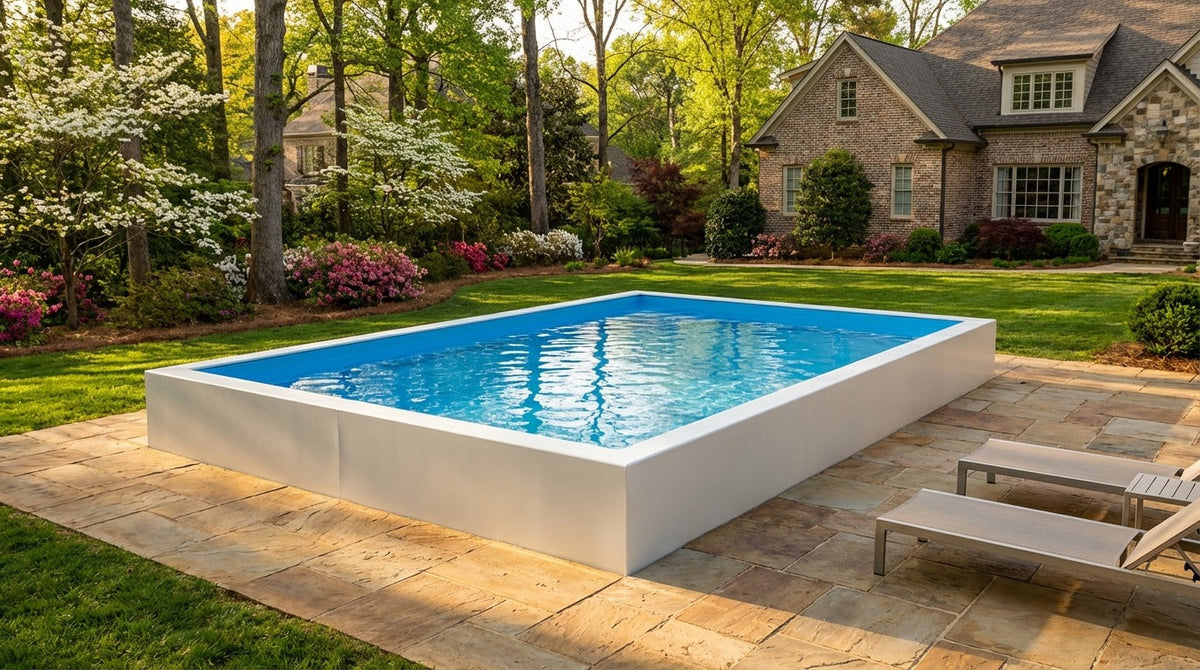 16 x 20 Alpine White Aqua Blue Architectural Pool
