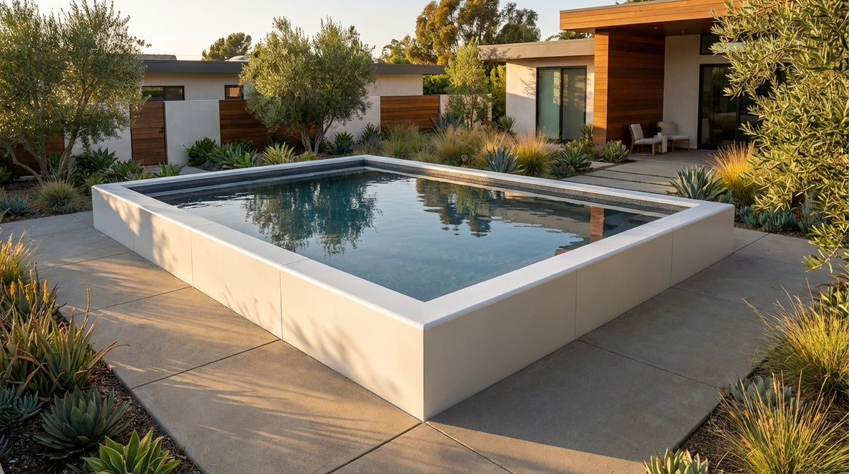 16 x 20 Alpine White Titanium Stone Architectural Pool