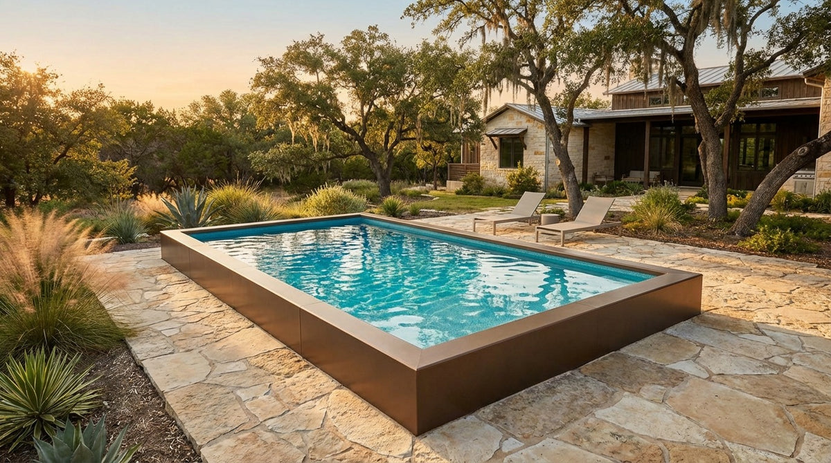 16 x 24 Canyon Bronze Blue Topaz Architectural Pool