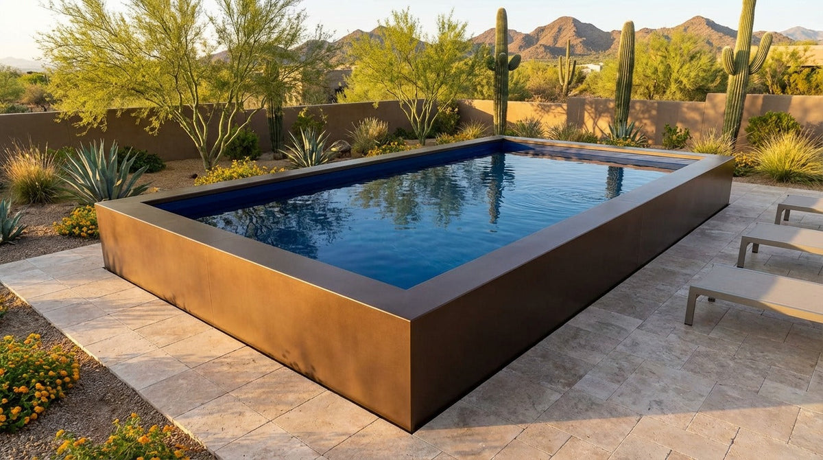 16 x 24 Canyon Bronze Deep Sea Blue Architectural Pool