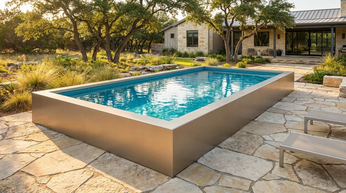16 x 24 Champagne Mist Blue Topaz Architectural Pool