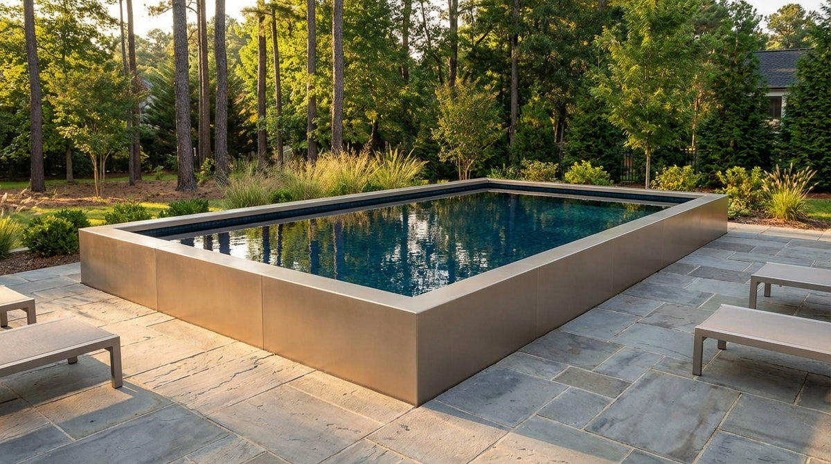 16 x 24 Champagne Mist Black Sapphire Architectural Pool