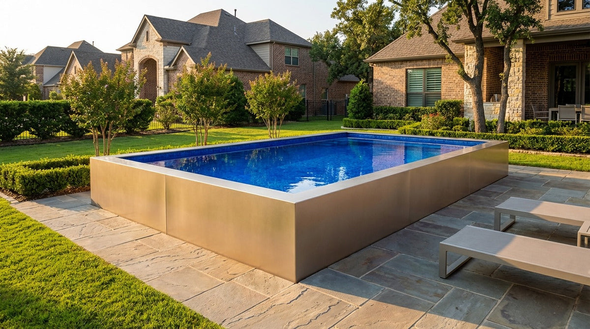 16 x 24 Champagne Mist Blue Matrix Architectural Pool