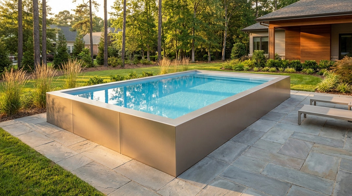 16 x 24 Champagne Mist Aqua Blue Architectural Pool