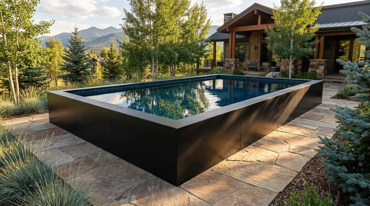 16 x 24 Midnight Black Black Sapphire Architectural Pool