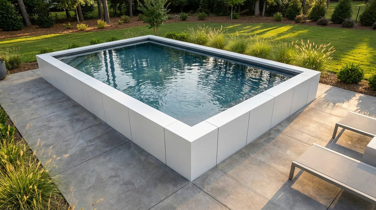 16 x 24 Alpine White Titanium Stone Architectural Pool