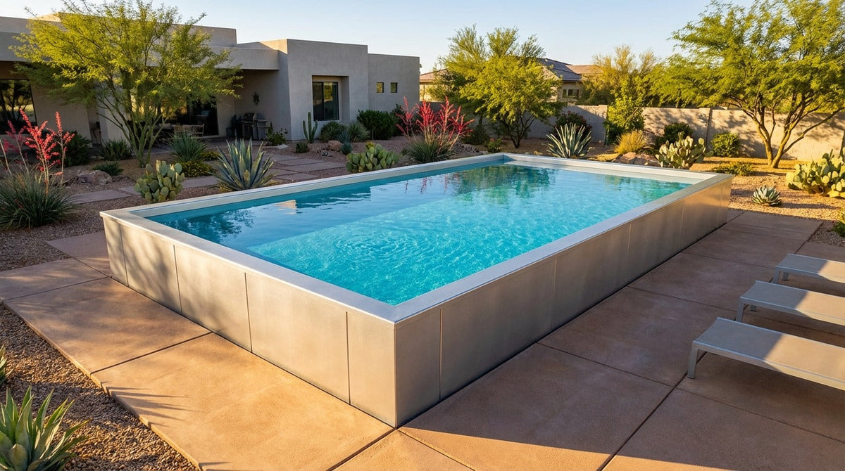 16 x 24 Platinum Silver Blue Topaz Architectural Pool