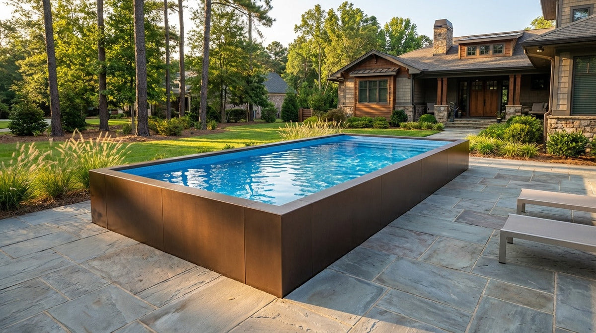 16 x 28 Canyon Bronze Aqua Blue Architectural Pool