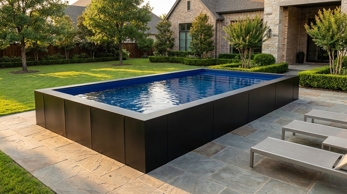 16 x 28 Midnight Black Deep Sea Blue Architectural Pool