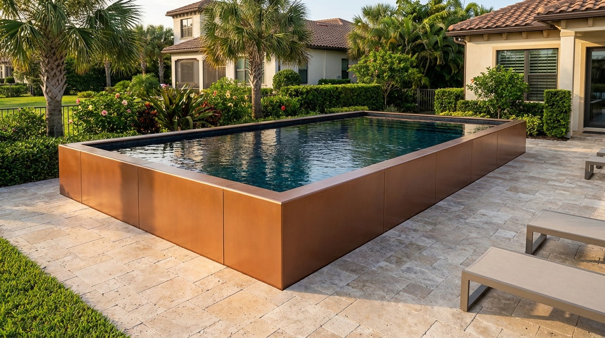 16 x 32 Espresso Copper Black Sapphire Architectural Pool