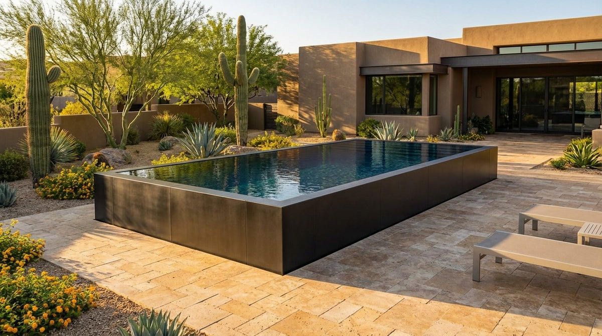 16 x 32 Midnight Black Black Sapphire Architectural Pool