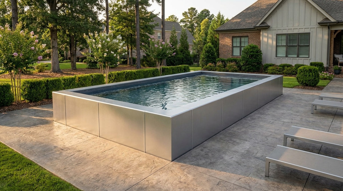 16 x 32 Platinum Silver Titanium Stone Architectural Pool