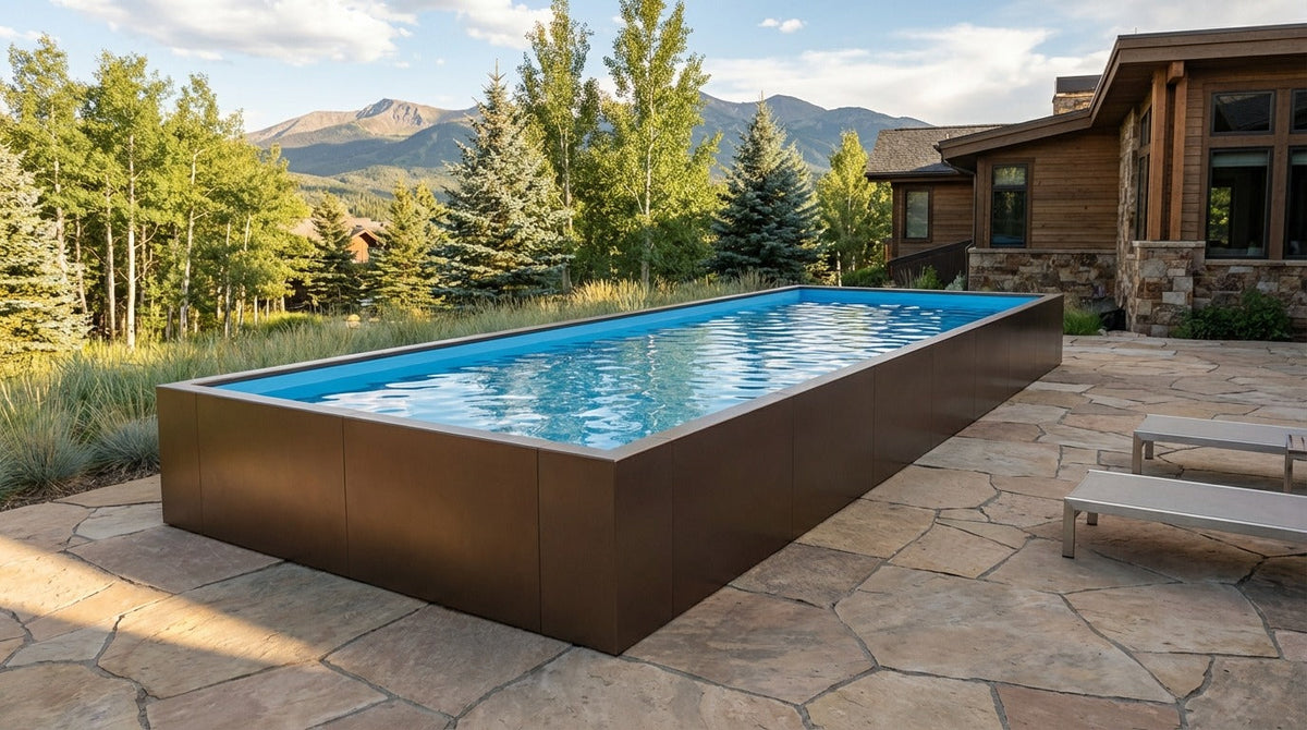 16 x 36 Canyon Bronze Aqua Blue Architectural Pool