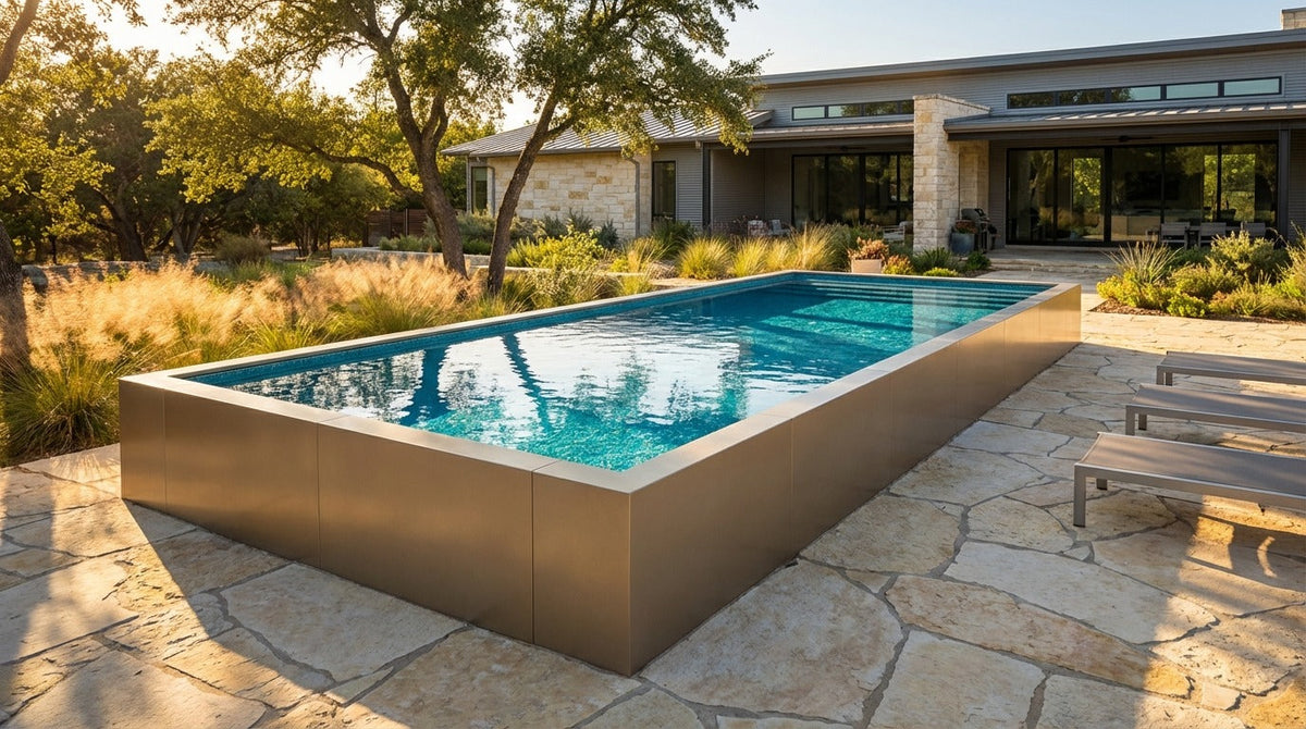 16 x 36 Champagne Mist Blue Topaz Architectural Pool