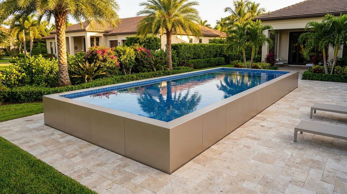 16 x 36 Champagne Mist Blue Matrix Architectural Pool