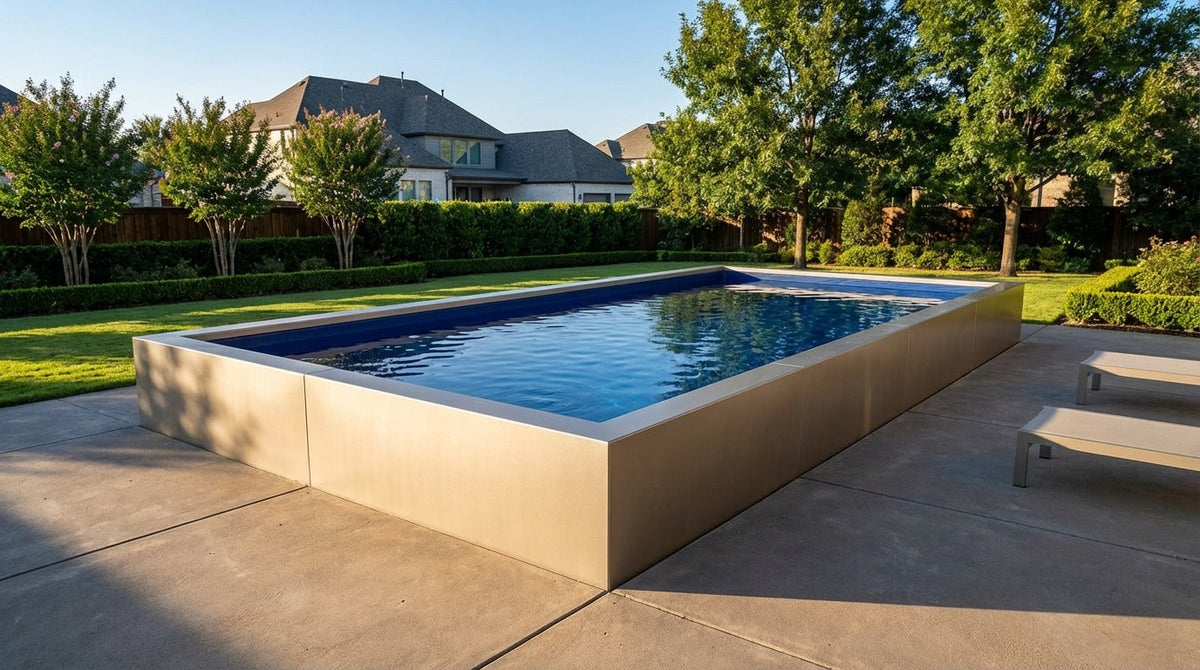 16 x 36 Champagne Mist Deep Sea Blue Architectural Pool