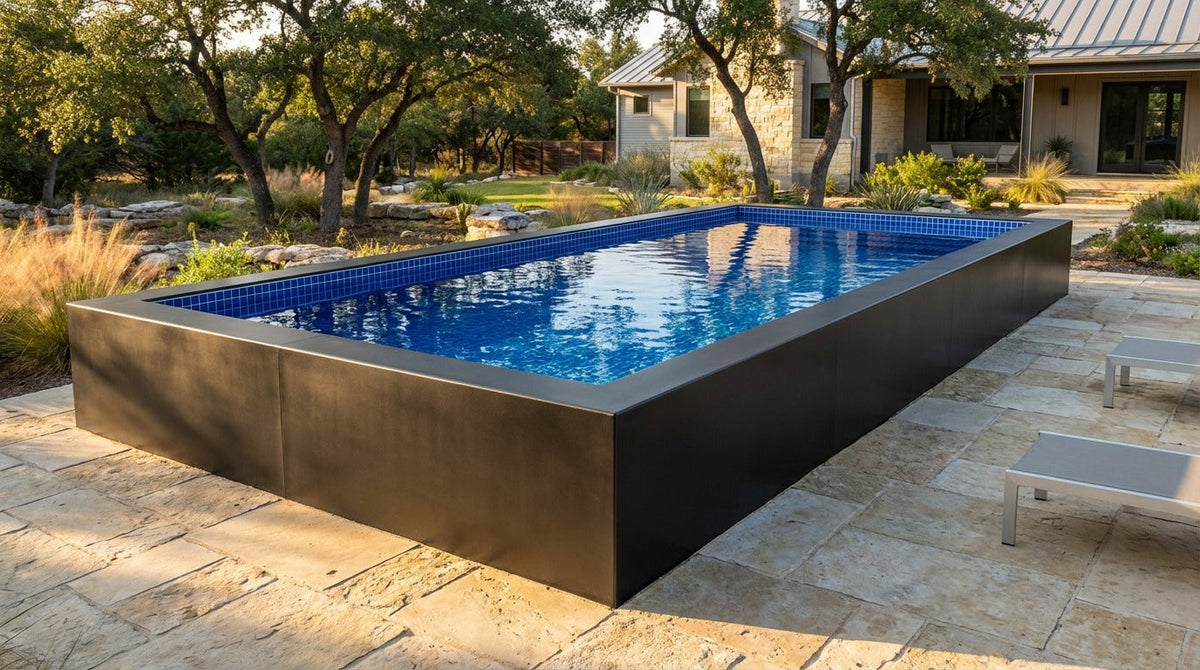 16 x 36 Midnight Black Blue Matrix Architectural Pool