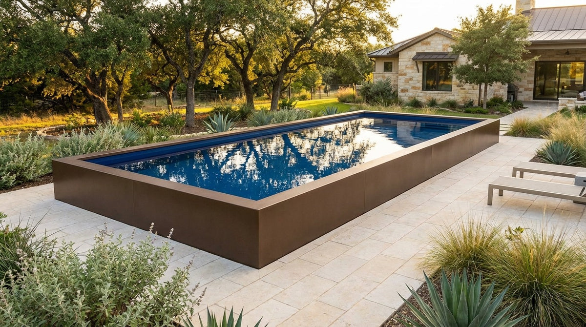16 x 40 Canyon Bronze Deep Sea Blue Architectural Pool