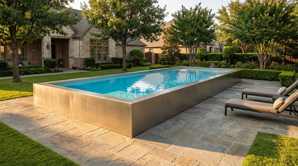 16 x 40 Champagne Mist Aqua Blue Architectural Pool