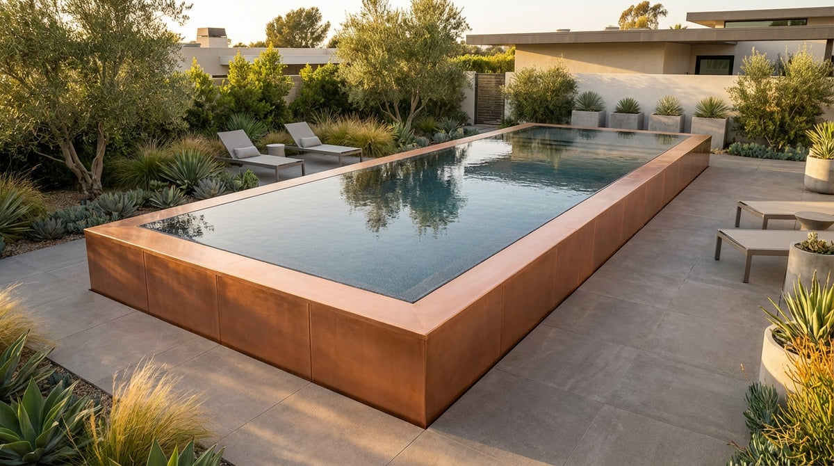 16 x 40 Espresso Copper Titanium Stone Architectural Pool
